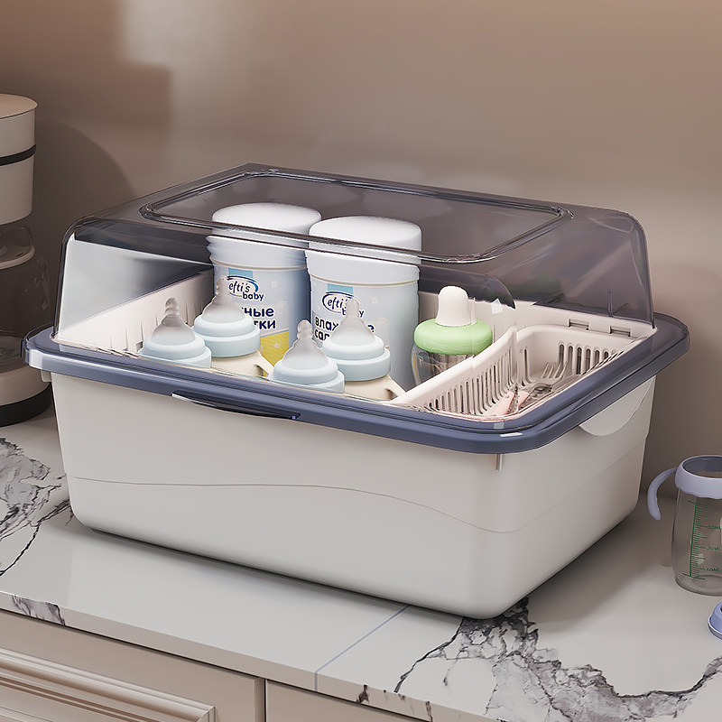 奶瓶收纳箱防尘沥水架带盖婴儿用品新生儿宝宝辅食餐具玩具收纳盒,淘宝优惠券,粉丝福利购,淘宝优惠卷