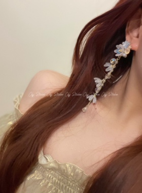 高级感耳饰悬崖会所流苏花朵