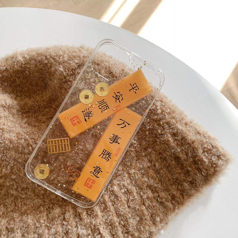 新年铜钱对联适用荣耀100/90pro手机壳荣耀80gt/60se/70pro滴胶金箔x50i x40防摔x30 x20se软壳x10保护套9x女