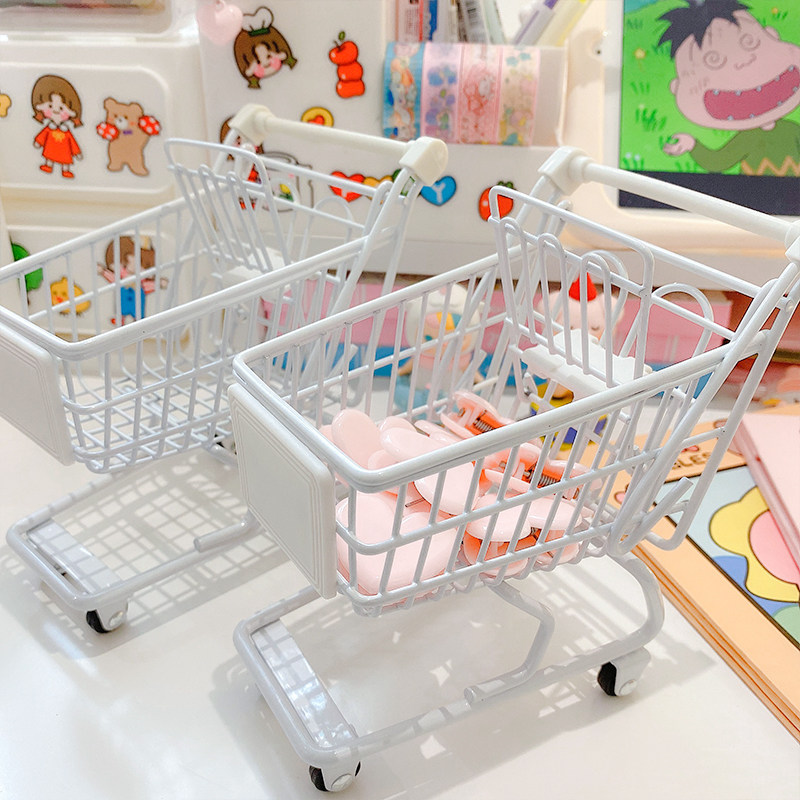金属推车桌面装饰收纳盒摆件儿童过家家玩具迷你超市购物车手推车,淘宝优惠券,粉丝福利购,淘宝优惠卷