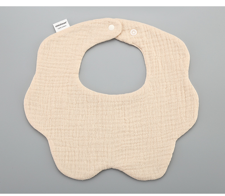 Nordic style new solid color 360 degree bib baby saliva towel pure cotton gauze children's saliva pocket baby bib