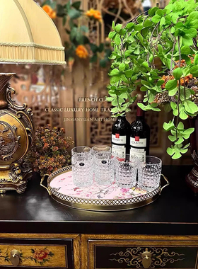 法式美式奢华纯铜托盘欧式客厅
