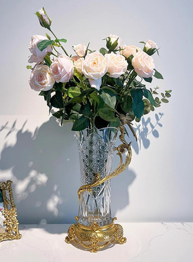 水晶花瓶欧式风客厅玄关装饰摆件