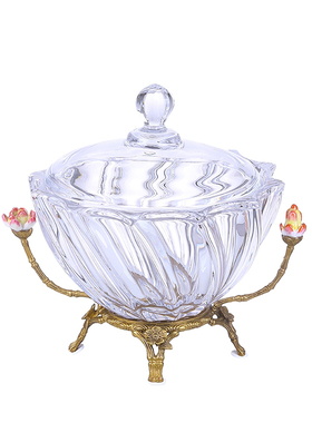 水晶装饰罐欧式客厅美式法式果盒