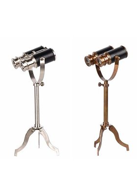 欧美法式望远镜中大号摆件书房办公桌摆件玄关酒柜复古怀旧老摆设