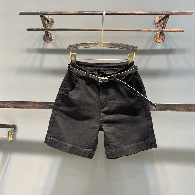 洋气玫红色阔腿直筒牛仔短裤女薄款夏装百搭微开叉五分休闲裤中裤,淘宝优惠券,粉丝福利购,淘宝优惠卷