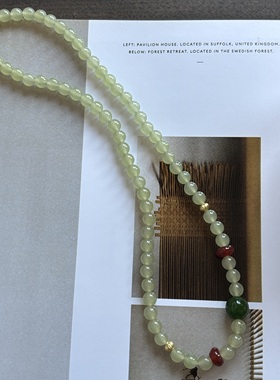 中式美学温润绿色清冷感锁骨链