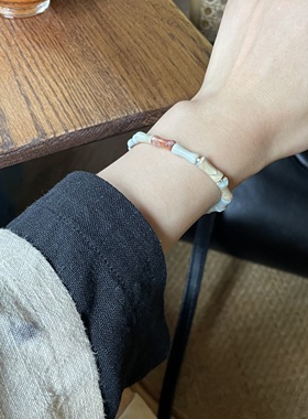 女绿云母寿山石新中式手串