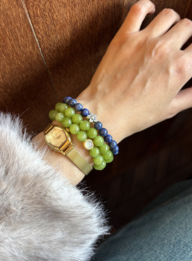 天然石新中式国风显白嫩绿色手链