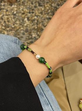 天然玛瑙汉白玉石手链手串串珠