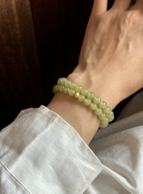 天然石显白气质绿色系温柔新中式