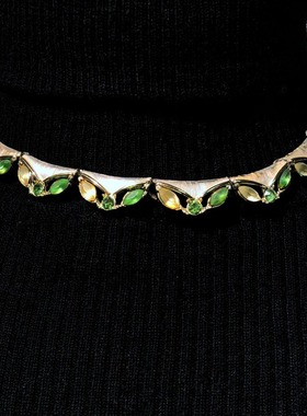 choker美国古着耳夹短项链