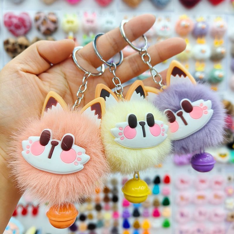 可爱铃铛招财猫毛绒挂件钥匙扣开学小众礼物闺蜜宿舍学校包包礼品 - 图3