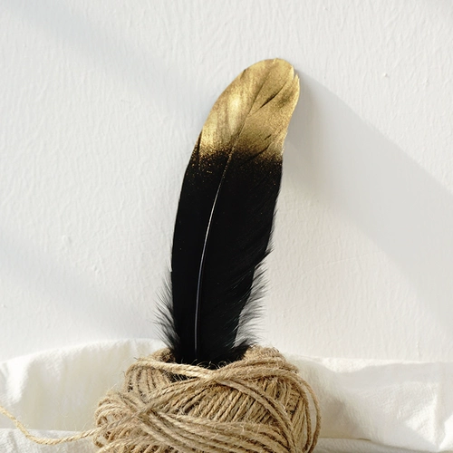 Черный аксессуар для волос ручной работы, набивка пером, DIY