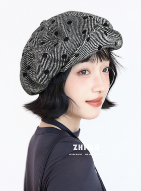 知雾时髦设计感贝雷帽女