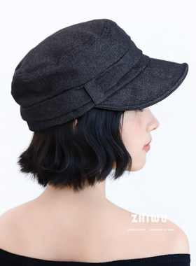 知雾复古英伦风牛仔马术帽女