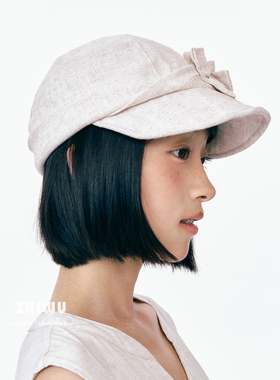 知雾小众设计褶皱花边贝雷帽女