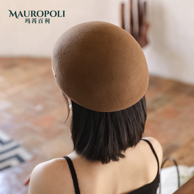 贝雷帽复古秋冬新款法式羊毛帽子 mauropoli帽子