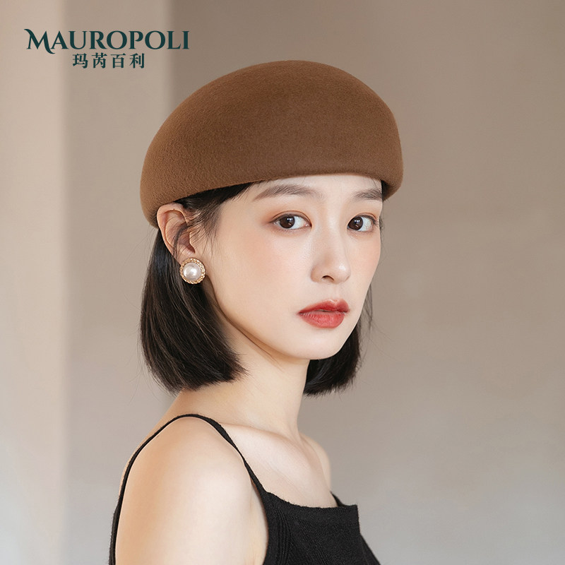贝雷帽复古秋冬新款法式羊毛帽子 mauropoli帽子