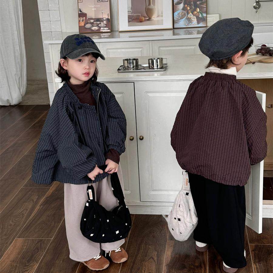 宝宝短款面包服夹克中大童格子外套男女2026儿童春秋季宽松上衣,淘宝优惠券,粉丝福利购,淘宝优惠卷