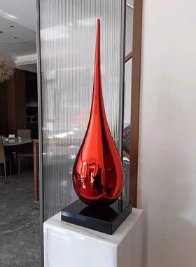 现代轻奢水滴雕塑大摆件抽象客厅玄关过道商场酒店高档落地装饰品