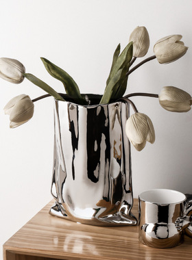 陶瓷电镀花瓶轻奢装饰摆件