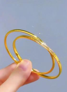 cnc蜂巢环手镯黄金色高双24.4.21.级感轻奢实心龙手环越仿南沙金