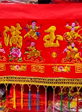 3尺小门挂角八仙佛幡门彩