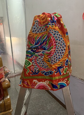 精品手工珠绣龙款神衣红色神像披风佛衣披肩佛像衣服绣品披风