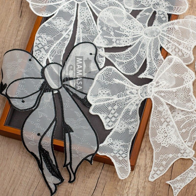 蕾丝花网布蝴蝶结 单层花边刺绣布贴 手工布艺服装辅料,淘宝优惠券,粉丝福利购,淘宝优惠卷