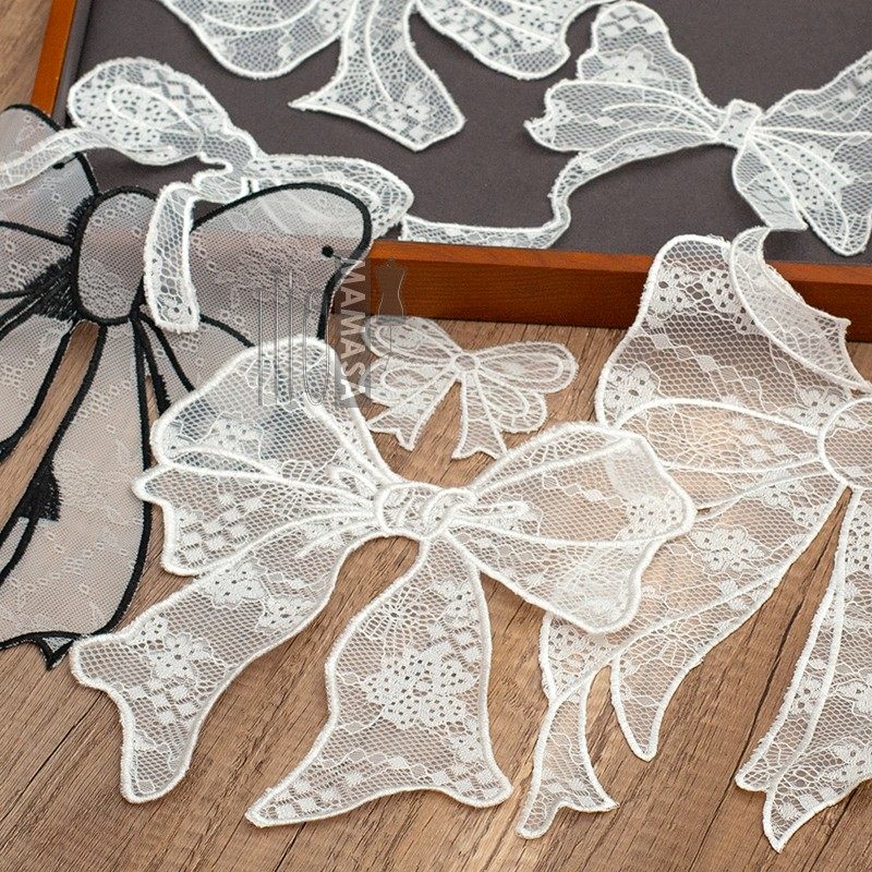 蕾丝花网布蝴蝶结 单层花边刺绣布贴 手工布艺服装辅料,淘宝优惠券,粉丝福利购,淘宝优惠卷
