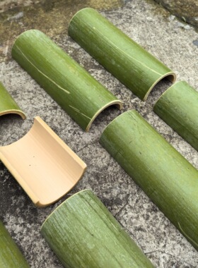 天然竹子竹筒瓦片半竹筒