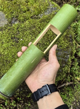 新鲜竹筒花器花艺环创国风摆件