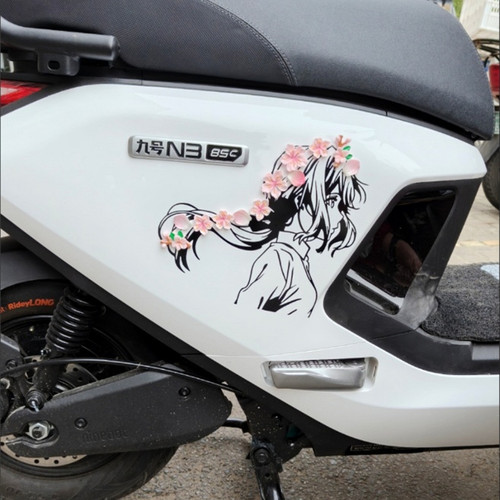适用九号N370C80C85C桃花3d立体电动摩托车装饰小配件可遮挡划痕 - 图1