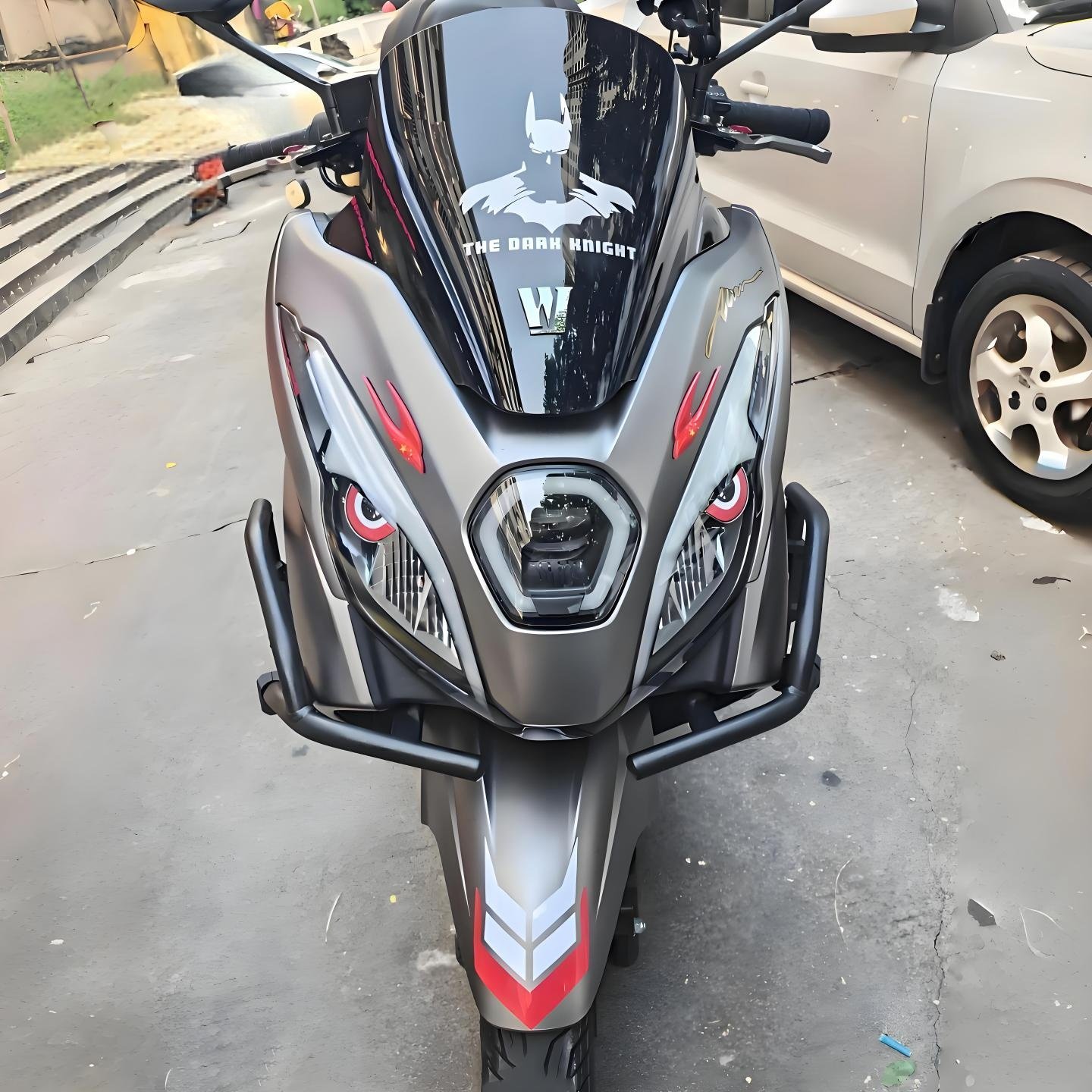 适用豪爵UFR150夜光猫眼睛装饰贴纸摩托车头变形金刚拉花改装配件,淘宝优惠券,粉丝福利购,淘宝优惠卷