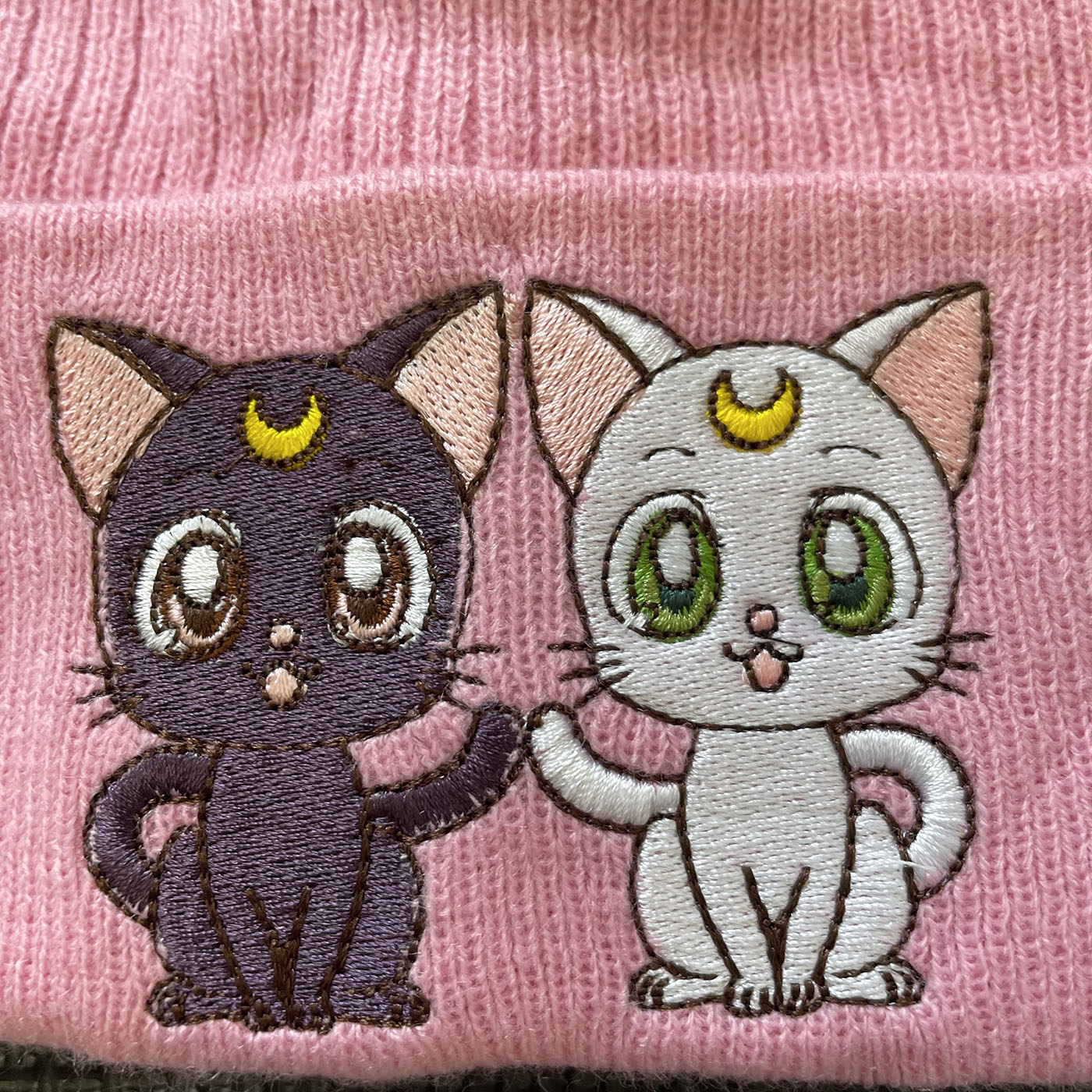 外贸尾货露娜猫月野兔美少女战士女大童粉色针织帽可爱冬季帽子,淘宝优惠券,粉丝福利购,淘宝优惠卷