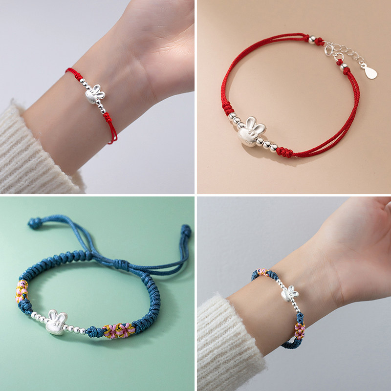 999足银兔子银珠子散珠红绳编织手链diy银饰配件纯银隔珠手串配珠,淘宝优惠券,粉丝福利购,淘宝优惠卷