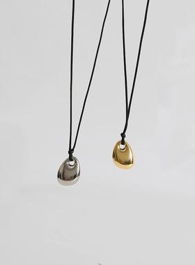 金色豆豆黑皮绳项链2025新款