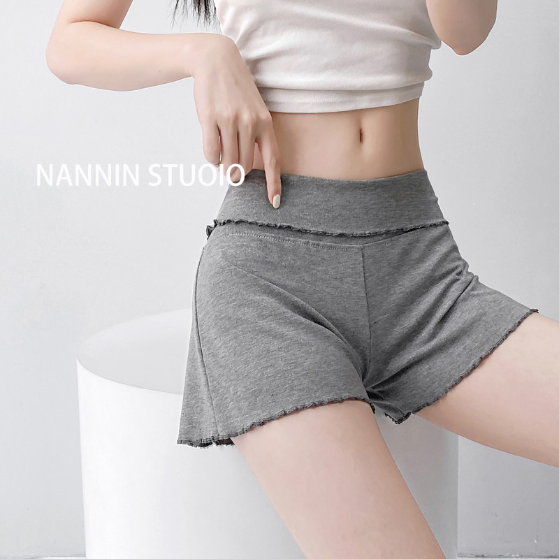 格雷系木耳边短裤女莫代尔春夏内外穿轻盈无负重性感折叠低腰热裤,淘宝优惠券,粉丝福利购,淘宝优惠卷