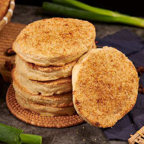 山东菏泽吊炉烧饼纯手工制作芝麻大烧饼正宗土特产淄博面食锅盔-图0