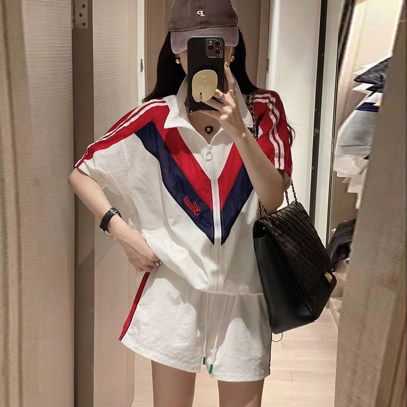 短裤套装欧洲站2022夏新款欧货防晒 哥雅宁特时尚套装