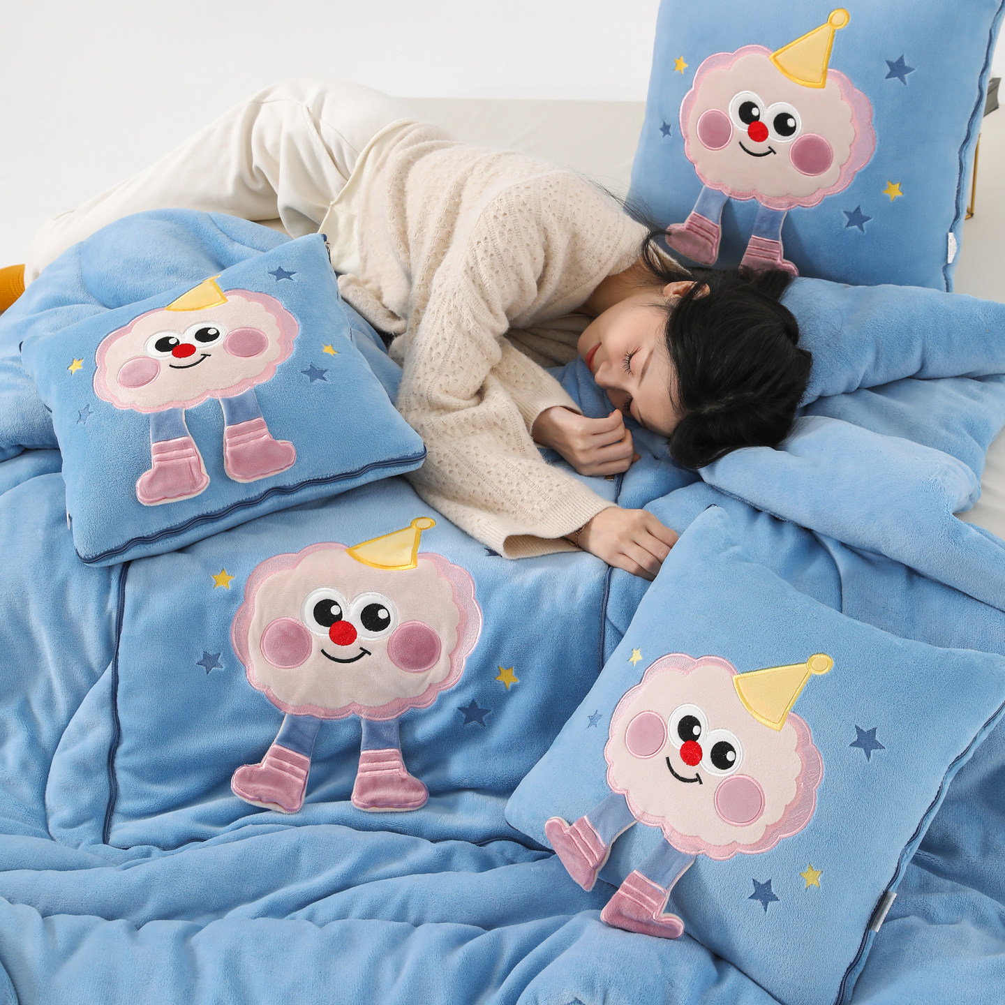 网红加厚抱枕被两用加绒汽车靠垫办公室沙发午休便携可折叠毛毯子,淘宝优惠券,粉丝福利购,淘宝优惠卷