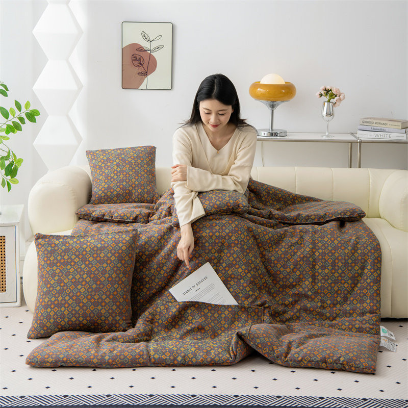 A类全棉双层纱两用抱枕被子车载靠垫办公室沙发午睡可折叠枕头被,淘宝优惠券,粉丝福利购,淘宝优惠卷