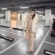 Han Yujia ballet ສີບົວ imitation mink yarn ຜະສົມບວກກັບ velvet hooded cardigan ຊຸດໂສ້ງຖັກຊື່