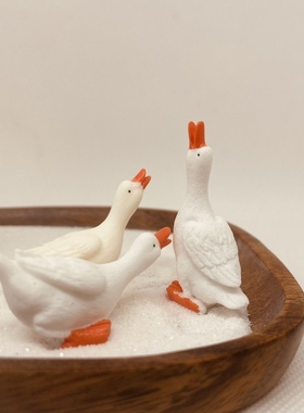 仿真动物模型 小号 小鸭子 白鹅 白鸭 小动物 树脂 模型玩偶摆件