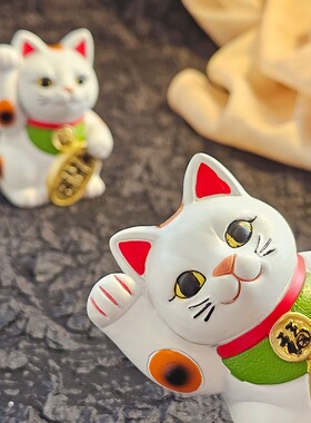 日式招财猫家居摆件新款礼品创意树脂室内客厅diy床头装饰品潮玩