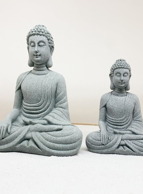 佛陀造景微景观佛像摆件花卉盆景假山流水枯山水装饰客厅中式禅意