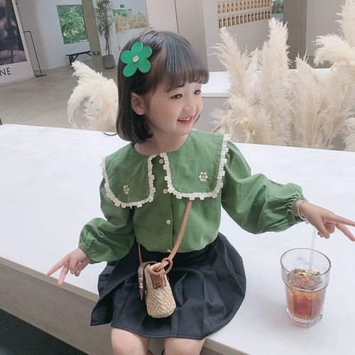 Хлопковая детская рубашка, осенняя кукла, в стиле Шанель, в западном стиле, детская одежда