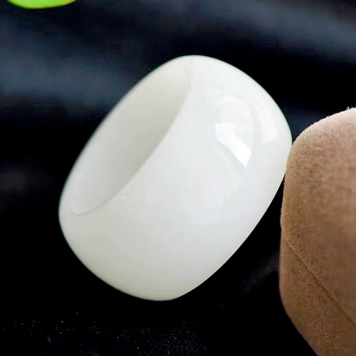 Природная руда из белого нефрита, кольцо, ручка, украшение в руку