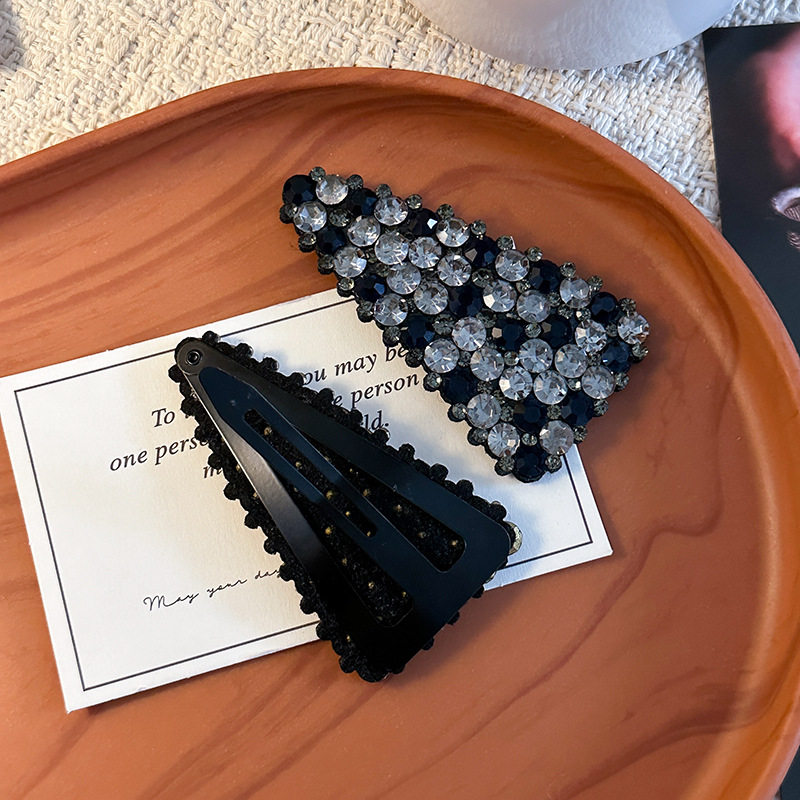 韩国东大门满钻轻奢发夹个性三角形边夹高级感彩色钻拼色碎发bb夹,淘宝优惠券,粉丝福利购,淘宝优惠卷